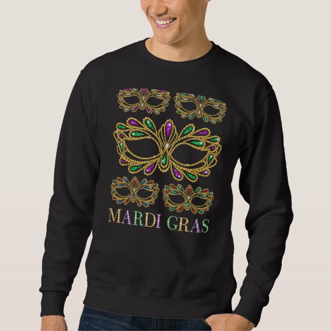 Sweatshirt Masques de festival Mardi Gras drôles mignons Carn (Devant)