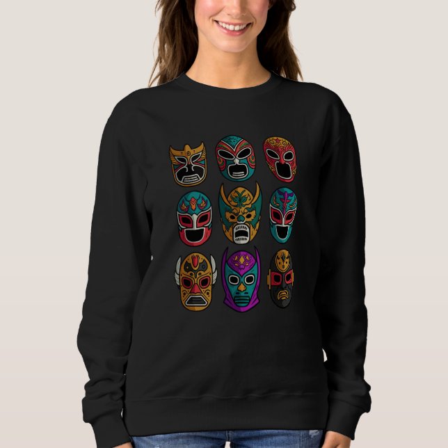 Sweatshirt Masques de Lucha Libre Rétro Lutte Libre Combattan (Devant)