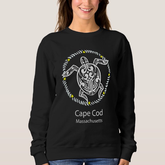 Sweatshirt Massachusetts de Cape Cod - Tortue tribale (Devant)