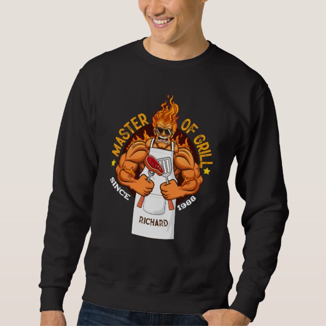 Sweatshirt Master Fête des pères grill Cadeau BBQ Chef Papa (Devant)