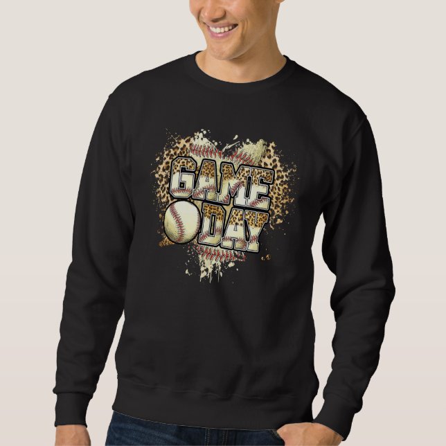 Sweatshirt Match de baseball léopard Maman de baseball pour m (Devant)