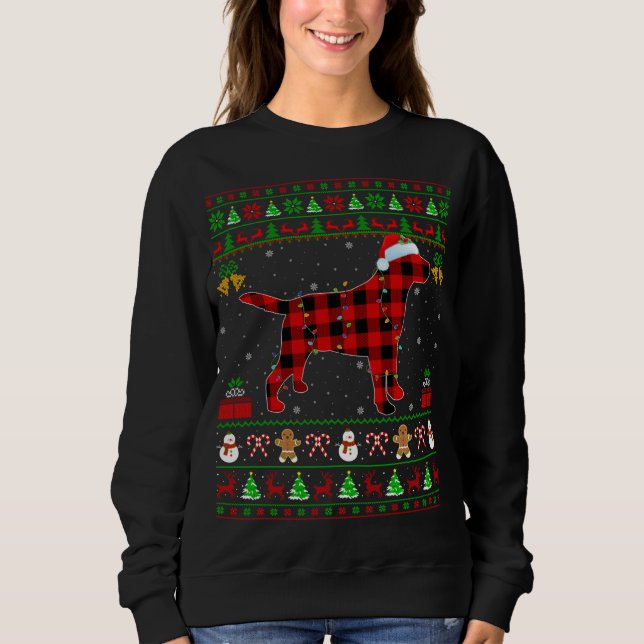 Sweatshirt Matching Buffalo Plaid Ugly Labrador Retriever Dog (Devant)