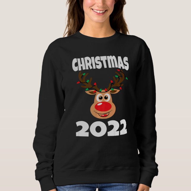 Sweatshirt Matching Family Christmas 2022 Cute Reindeer Holid (Devant)