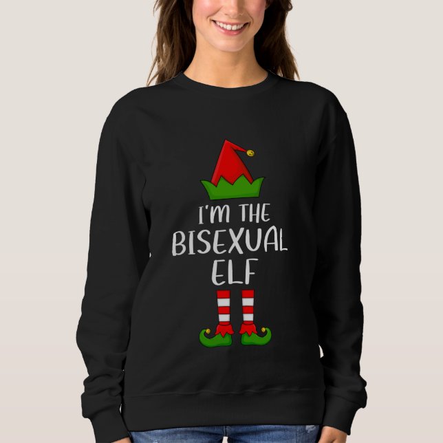 Sweatshirt Matching Family Group I'm The Bisexual Elf Christm (Devant)