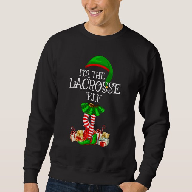 Sweatshirt Matching Family Group I'm The Lacrosse Elf Christm (Devant)