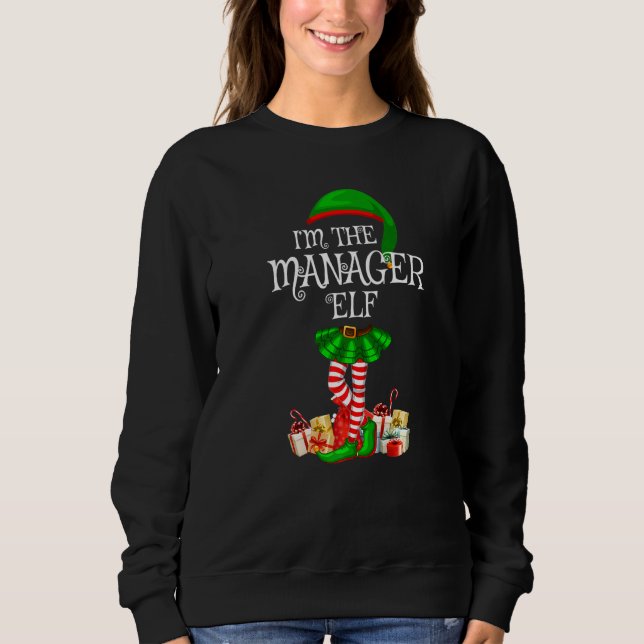 Sweatshirt Matching Family Group Je suis la directrice Elf Ch (Devant)