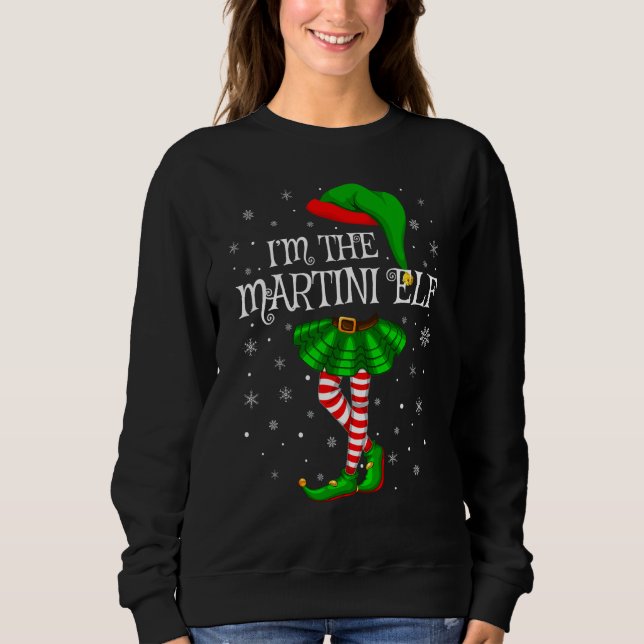 Sweatshirt Matching Family Group Je suis le Martini Elf Chris (Devant)