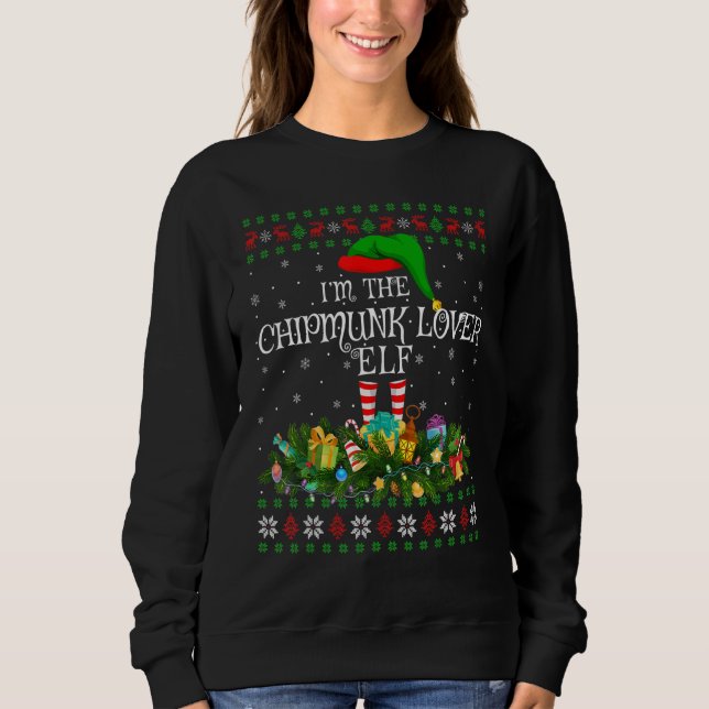 Sweatshirt Matching Family Ugly Je suis The Chipmunk Elf Chri (Devant)