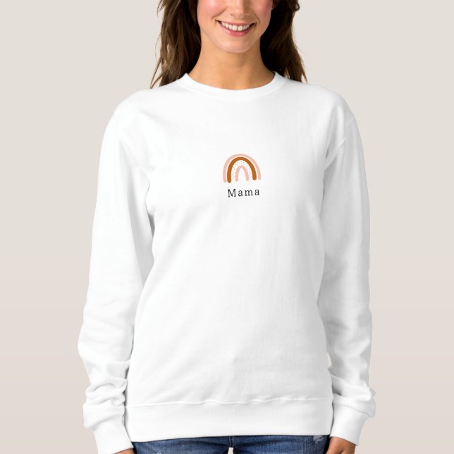 Sweatshirt Matching Mama With Rainbow Illustration Sweater (Devant)