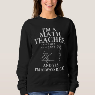Sweatshirt Math Enseignant Mathématique Citation Math Formule