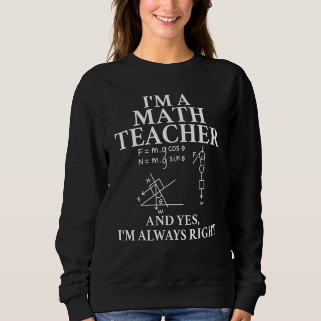 Sweatshirt Math Enseignant Mathématique Citation Math Formule (Devant)