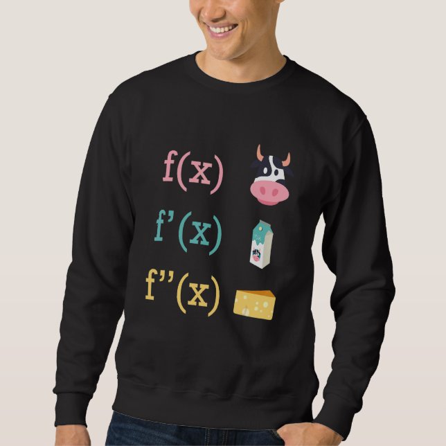 Sweatshirt Math Fun Vache Lait Fromage Dérivé Infinity Calc (Devant)