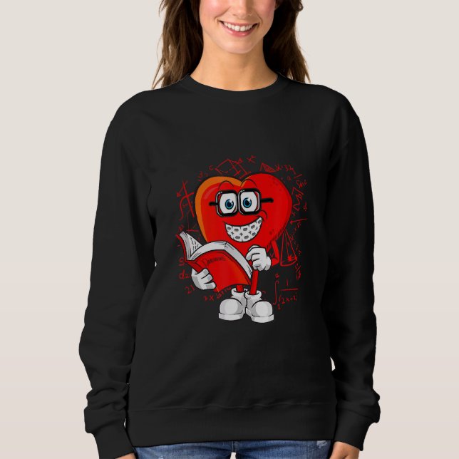 Sweatshirt Math Is My Love Heart Shape Mathematics Enseignant (Devant)