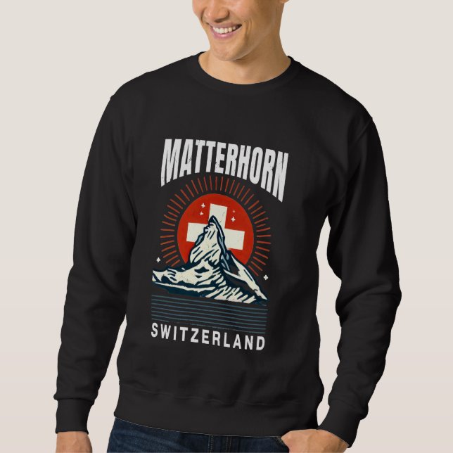 Sweatshirt Matterhorn Suisse - Drapeau Suisse porter Alpine M (Devant)