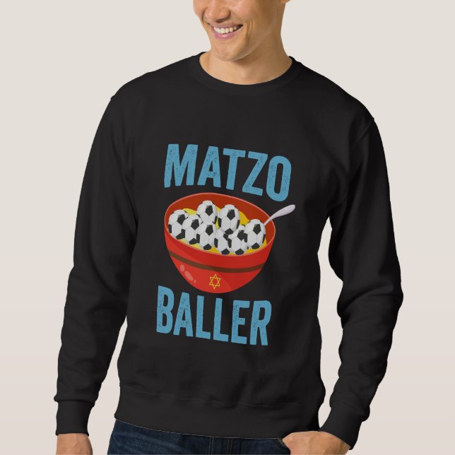 Sweatshirt Matzo Baller Funny Soccer Hanoukka cadeau de vacan (Devant)