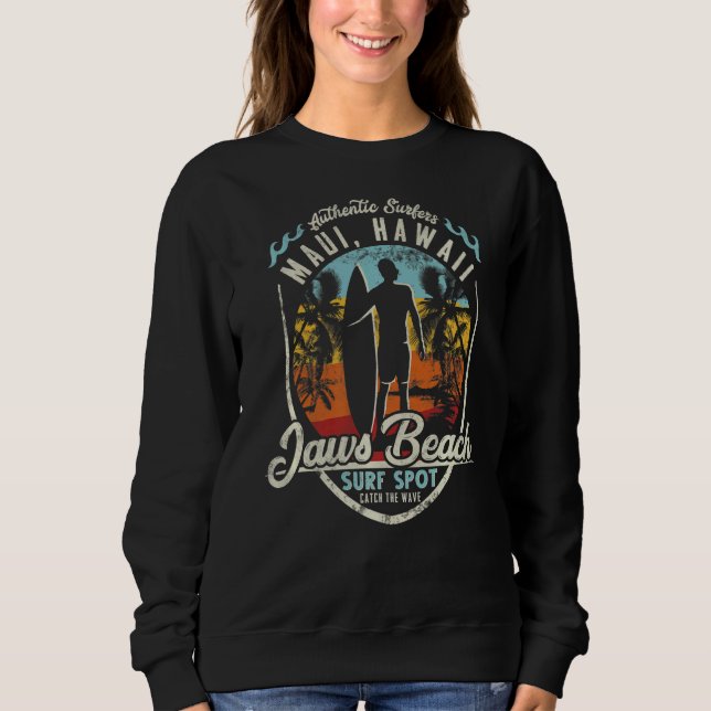 Sweatshirt Maui Surf Vintage Rétro Hawaii Surfer Hawaii (Devant)