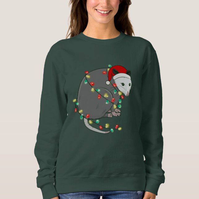 Sweatshirt mauvais Noël santa claus opossum (Devant)