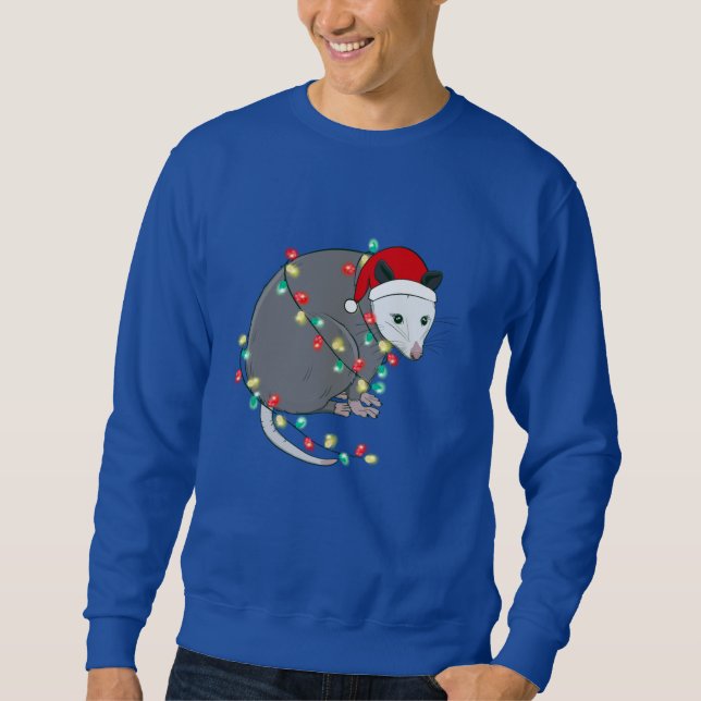Sweatshirt mauvais Noël santa claus opossum (Devant)