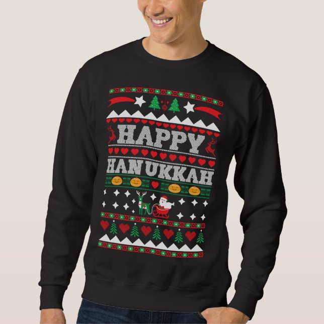 Sweatshirt Mauvais pull de Hanoukka (Devant)