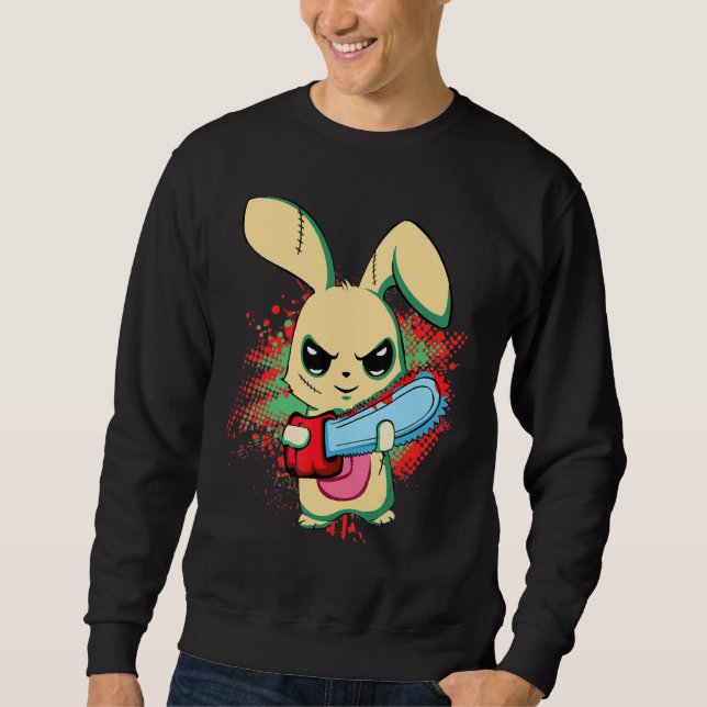 Sweatshirt Mauvaise Effroi Vis Mal Lapin, Joyeux dimanche de  (Devant)