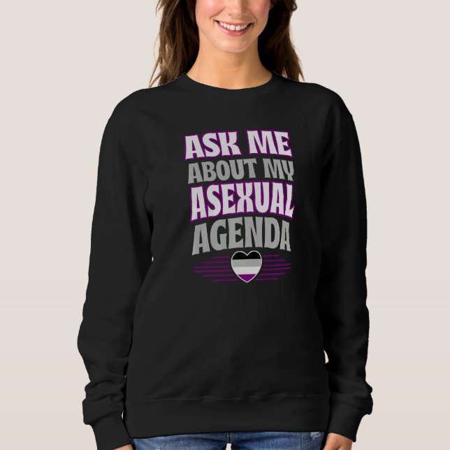 Sweatshirt Me Demander Mon Agenda Asexuel Heart Ace Pride Aes (Devant)