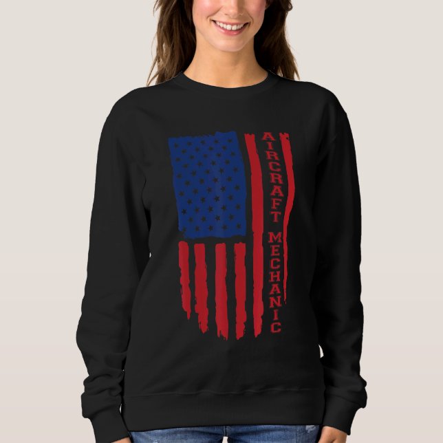 Sweatshirt Mécanicien d'aéronef Drapeau américain États-Unis (Devant)
