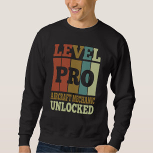 Sweatshirt Mécanicien d'avion Pro Débloqué Style Vintage Uniq