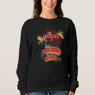 Sweatshirt Mécanicien d'équipement lourd crâne tatoué et rose