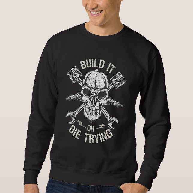 Sweatshirt Mécanicien Garage Clé Personnalisé Construction de (Devant)