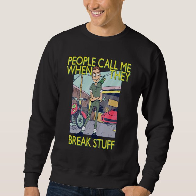 Sweatshirt Mécanique Handyman Plumber On M'Appelle (Devant)