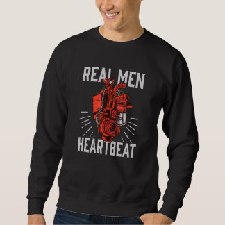 Sweatshirt Mechanic Car Locksmith Men's Engine Heartbeat V8 T