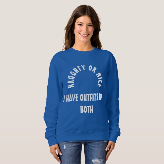 Sweatshirt Méchant ou Gentil (Devant entier)