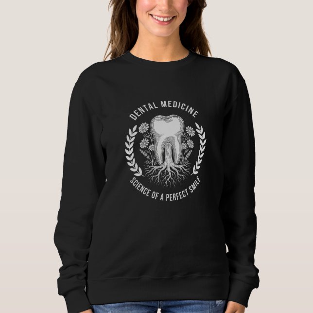 Sweatshirt Médecine dentaire vintage Fleur Anatomie (Devant)