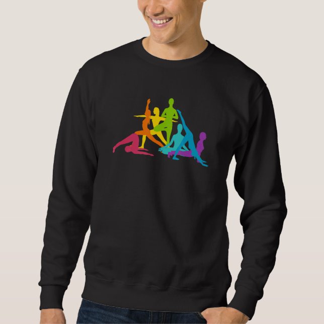 Sweatshirt Méditation de Yoga Arc-en-ciel Poses méditant Yogi (Devant)