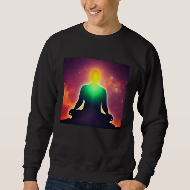 Sweatshirt Meditation Enlightment Spiritual Yoga Transcendent (Devant)