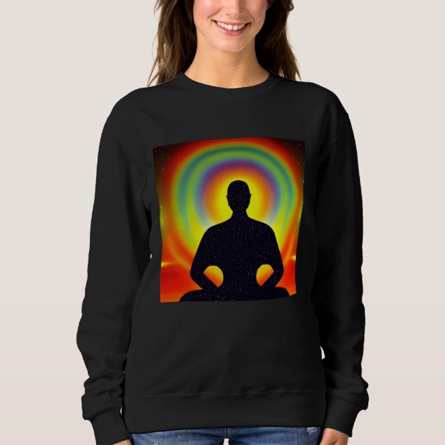 Sweatshirt Meditation Enlightment Spiritual Yoga Transcendent (Devant)
