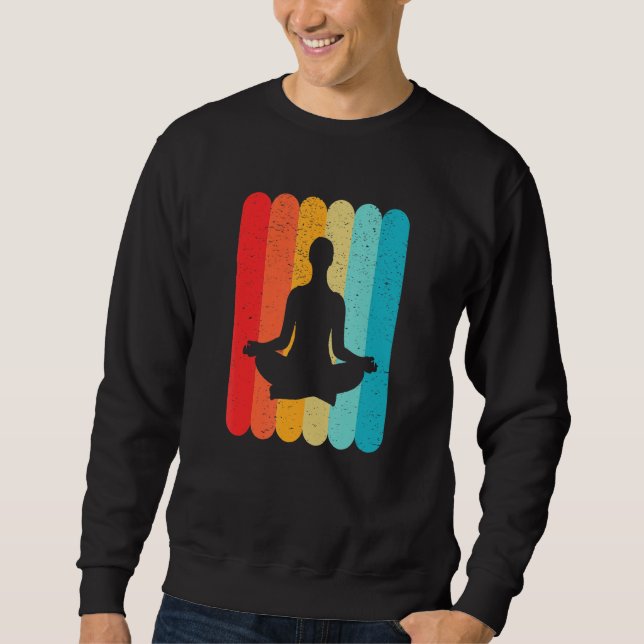 Sweatshirt Meditation Silhouette Retro Vintage Lines 70s 80s  (Devant)