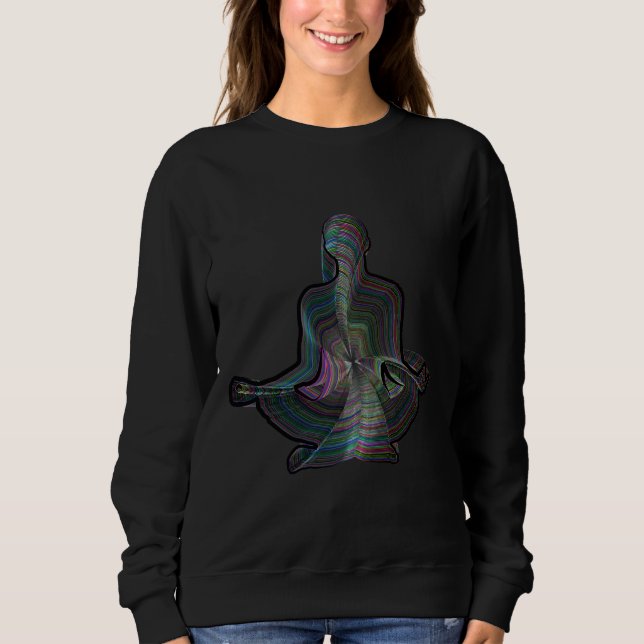 Sweatshirt Méditation Yoga Silhouette Ligne Relaxée (Devant)