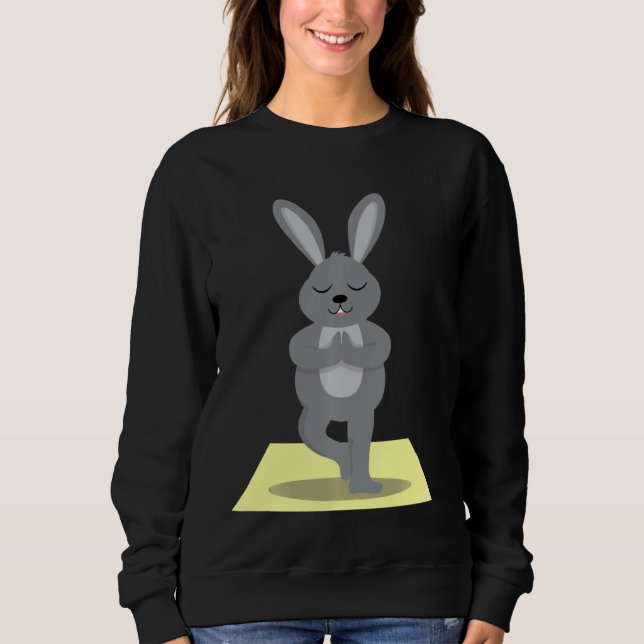 Sweatshirt Méditer lapin T Drôle animal de Pâques Tee (Devant)