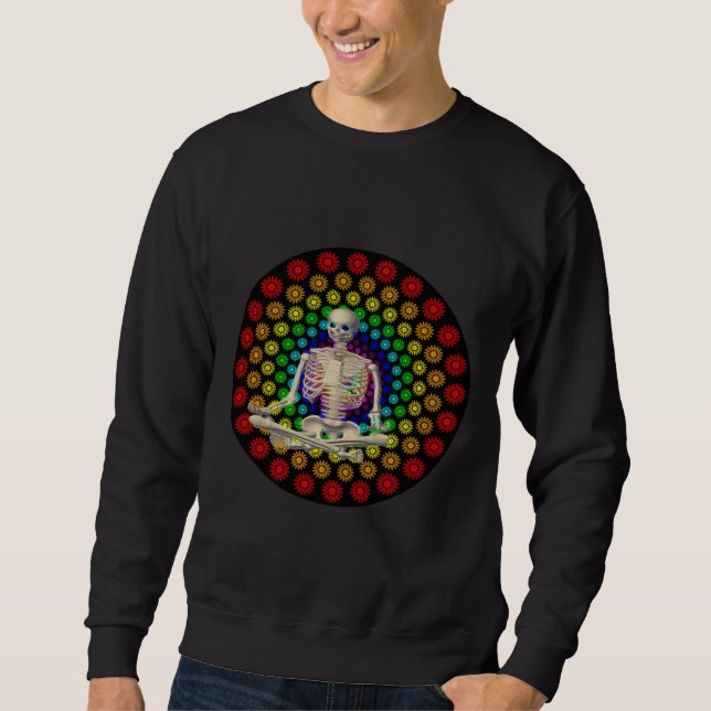 Sweatshirt Méditer le squelette (Devant)