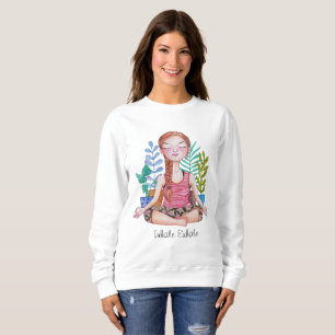 Sweatshirt Méditer une fille avec des Plantes