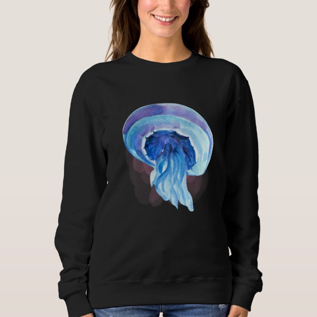 Sweatshirt Méduses à l'aquarelle, créatures des profondeurs d (Devant)