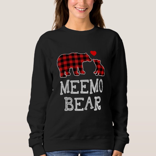 Sweatshirt Meemo Bear Buffalo Plaid Christmas Family Pajama (Devant)