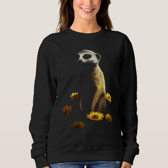 Sweatshirt Meerkat Artwork  Animal Flowers Animal Meerkat (Devant)