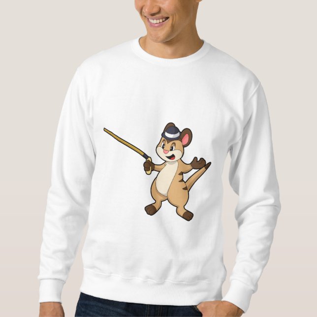 Sweatshirt Meerkat avec Casquette et bâton de marche (Devant)
