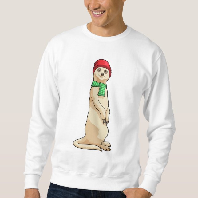 Sweatshirt Meerkat avec Casquette et Écharpe (Devant)