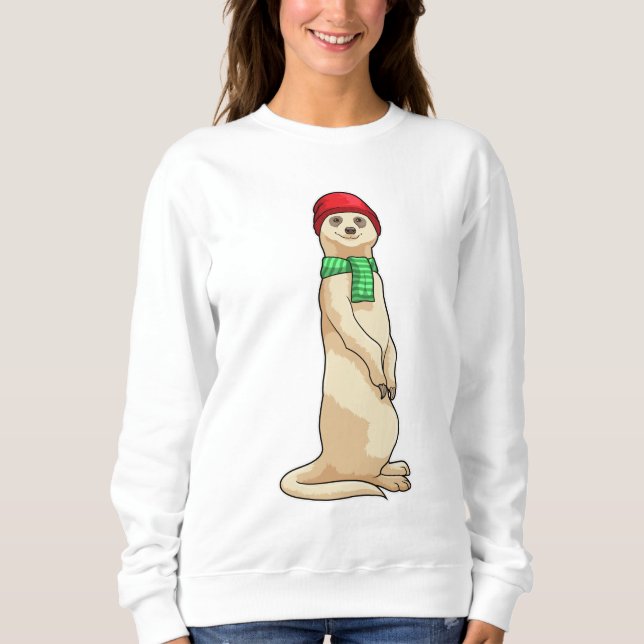 Sweatshirt Meerkat avec Casquette et Écharpe (Devant)