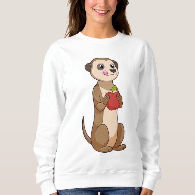 Sweatshirt Meerkat avec pomme (Devant)