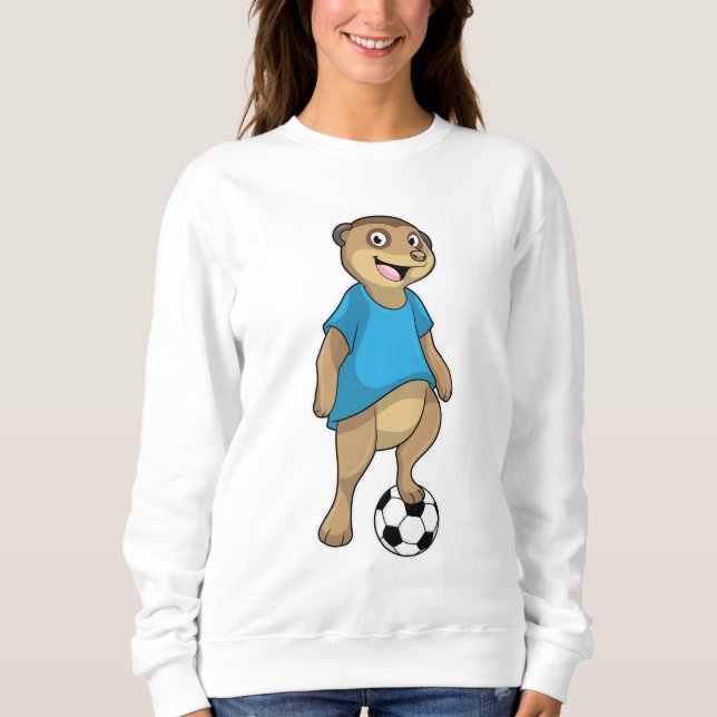 Sweatshirt Meerkat comme joueur de football avec Soccer (Devant)