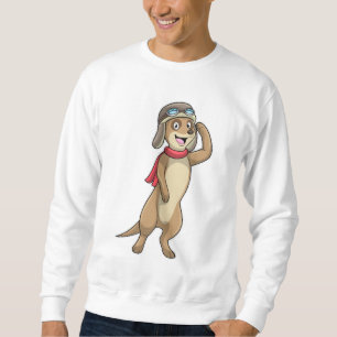 Sweatshirt Meerkat comme pilote avec casquette pilote